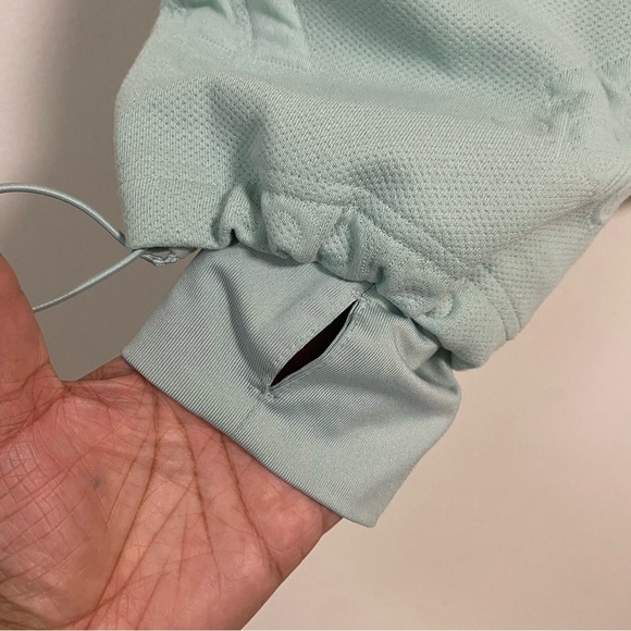 Adidas Sweater Women’s Size Large Green AEROREADY Jacquard Logo Zip Sweatshirt - Picture 11 of 16